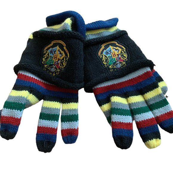 Universal Studios Wizarding World of Harry Potter Hogwarts Striped Gloves - Picture 1 of 3